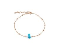 Spero London Sterling Silver Beaded Satellite Chain Bracelet With Turquoise Gemstone - Rose Gold - Rose Gold