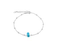 Spero London Sterling Silver Beaded Satellite Chain Bracelet With Turquoise Gemstone - Silver - Silver