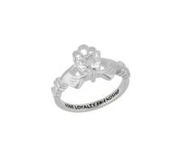 Spero London Sterling Silver Clear Claddagh Ring - Silver - Silver