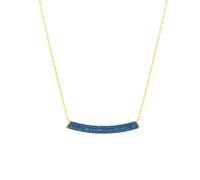 Spero London Sterling Silver Concave Bar Necklace - Blue - Gold - Gold