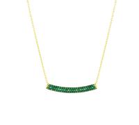 Spero London Sterling Silver Concave Bar Necklace - Green - Gold - Gold