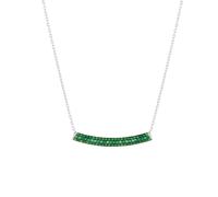Spero London Sterling Silver Concave Bar Necklace - Green - Silver - Silver