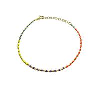 Spero London Sterling Silver Enamel Mine Beaded Colourful Rainbow Bracelet