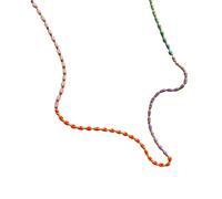 Spero London Sterling Silver Enamel Mine Beaded Colourful Rainbow Necklace