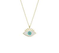 Spero London Sterling Silver Evil Eye Eyelash Necklace - Gold - Gold
