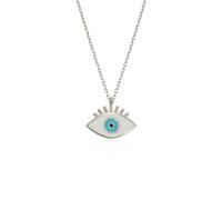 Spero London Sterling Silver Evil Eye Eyelash Necklace - Silver - Silver