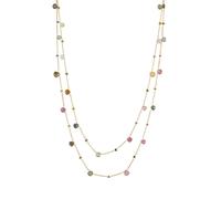 Spero London Sterling Silver Fine Tourmaline Double Layer Necklace - Gold