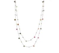Spero London Sterling Silver Fine Tourmaline Double Layer Necklace - Silver