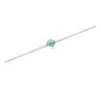 Spero London Sterling Silver Four Leaves Clover Bracelet - Green - Silver - Silver