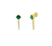Spero London Sterling Silver Green Gemstone Spike Charm Sodalite Earrings