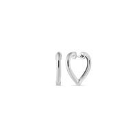 Spero London Sterling Silver Heart Hoop Earrings - Silver - Silver