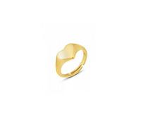 Spero London Sterling Silver Heart Love Signet Ring - Gold - Gold