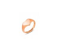 Spero London Sterling Silver Heart Love Signet Ring - Rose Gold - Rose Gold