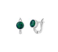 Spero London Sterling Silver High Quality Round Opal Earrings - Green - Green