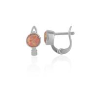 Spero London Sterling Silver High Quality Round Opal Earrings - Pink - Pink