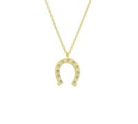 Spero London Sterling Silver Horseshoe Equestrian Necklace - Gold - Gold