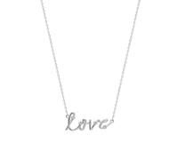 Spero London Sterling Silver Jewelled Love Necklace - Silver