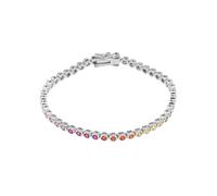 Spero London Sterling Silver Large Multicolour Bezel Tennis Bracelet