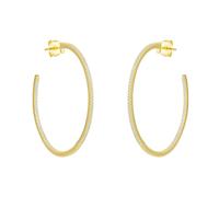 Spero London Sterling Silver Large Stud Hoop Earring With Interior Gemstones - Gold - Gold