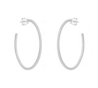 Spero London Sterling Silver Large Stud Hoop Earring With Interior Gemstones - Silver - Silver