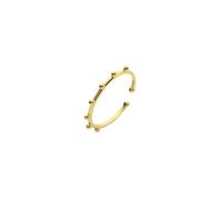 Spero London Sterling Silver Less Beaded Skinny Stacking Ring - Gold - Gold