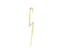 Spero London Sterling Silver Lightning Bolt Ear Crawler With Sparkling White Gemstones - Gold - Gold
