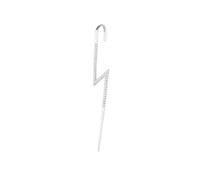 Spero London Sterling Silver Lightning Bolt Ear Crawler With Sparkling White Gemstones - Silver