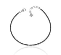 Spero London Sterling Silver Mini Black Tennis Bracelet
