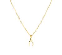 Spero London Sterling Silver Mini Wishbone Necklace - Gold - Gold
