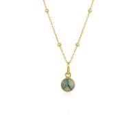 Spero London Sterling Silver Natural Round Pendant Necklace With Beaded Chain