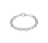 Spero London Sterling Silver Pave Bachelor's Large Belcher Chain Bracelet