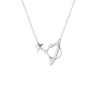 Spero London Sterling Silver Saturn Necklace - Silver - Silver