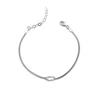 Spero London Sterling Silver Snake Chain Knot Bracelet - Silver - Silver