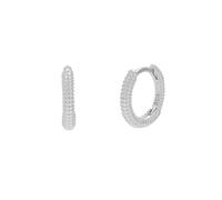 Spero London Sterling Silver Textured Pebble Hoops - Pair - Silver - Silver