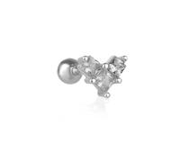 Spero London Sterling Silver Three Stone Piercing Bead End