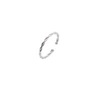 Spero London Sterling Silver Twisted Skinny Stacking Ring - Silver - Silver