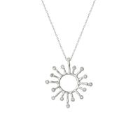 Spero London Sun Sunburst Large Textured Molten Sterling Silver Pendant Necklace - Silver - Silver