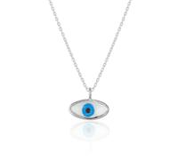 Spero London Transparent Glass Evil Eye Sterling Silver Necklace - Silver - Silver