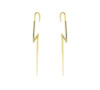 Spero London True Lightning Gemstones Sterling Silver Bolt Ear Crawler - Pair - Gold - Gold