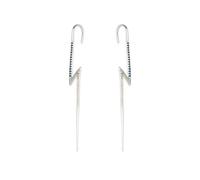 Spero London True Lightning Gemstones Sterling Silver Bolt Ear Crawler - Pair - Silver - Silver