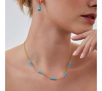 Spero London Turquoise Beaded Sterling Silver Chain Necklace in Gold