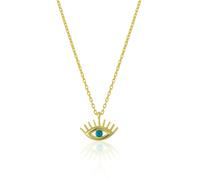 Spero London Turquoise Blue Eye Evil Eye Sterling Silver Necklace - Gold - Gold