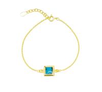 Spero London Turquoise Square Sterling Silver Bracelet - Gold - Gold