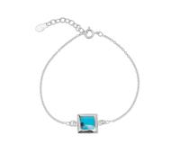 Spero London Turquoise Square Sterling Silver Bracelet - Silver - Silver