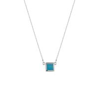 Spero London Turquoise Square Sterling Silver Necklace - Silver - Silver