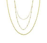 Spero London Twisted and Beaded Chains Sterling Silver Layering Necklace Set - Gold - Gold