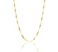 Spero London Twisted Curb Singapore Sterling Silver Chain Adjustable size - Gold - Gold