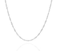 Spero London Twisted Curb Singapore Sterling Silver Chain Adjustable size - Silver - Silver