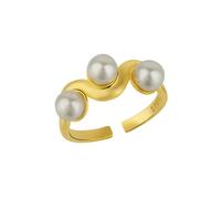 Spero London Twisted Pearl Sterling Silver Ring - Gold - Gold