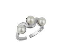 Spero London Twisted Pearl Sterling Silver Ring - Silver - Silver